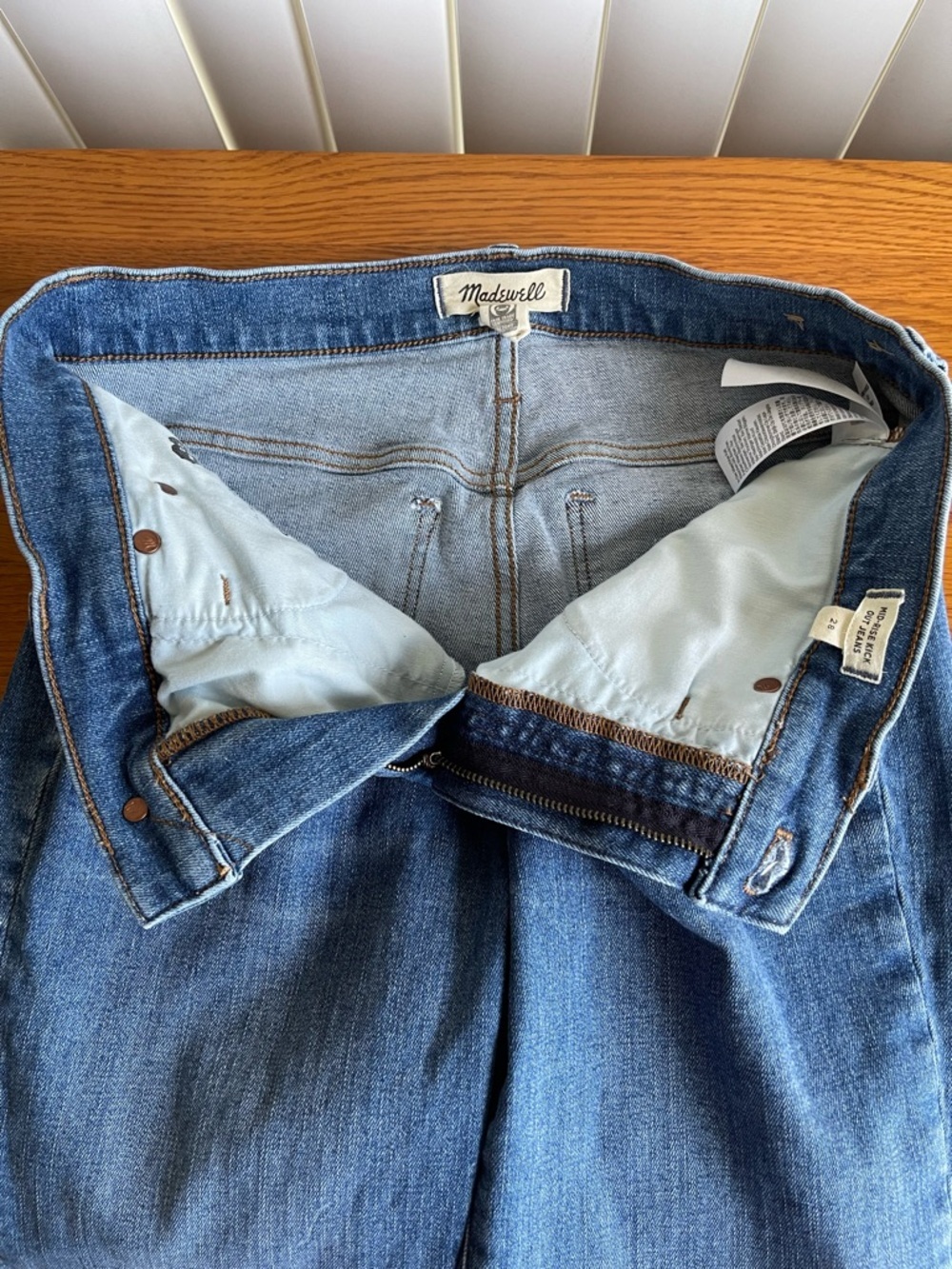 Madewell Mid-Rise Kick Out Crop Blue Jeans Size 28 - Picture 10 of 14